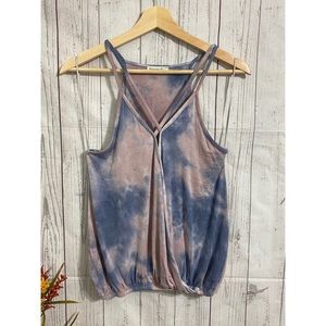 GINGER G Tie Dye Strap Tank Cotton Candy Small